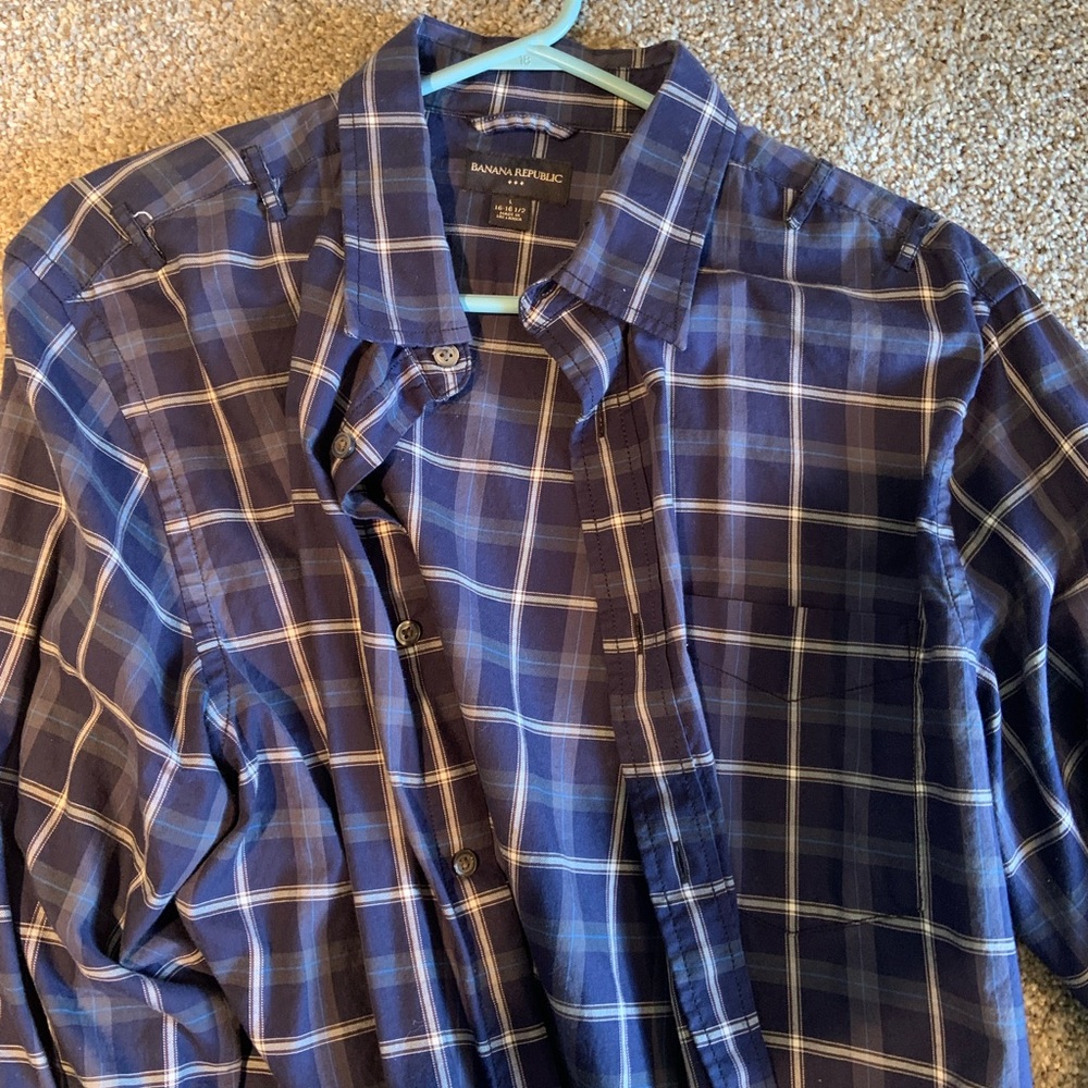 Lot Of 7 Long Sleeve Dress/Casual Wear Shirts.  Size L.